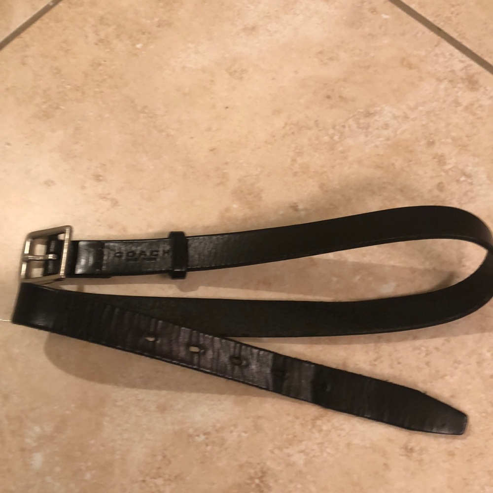 Black Thin Coach Belt